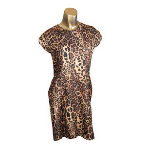 Zara Sheath Leopard Animal Print Mini dress sz Sma